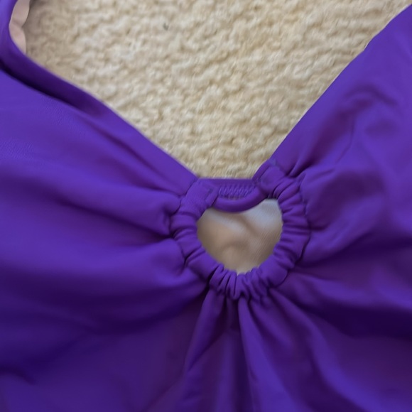 Purple Keyhole Halter One Piece - Picture 3 of 4